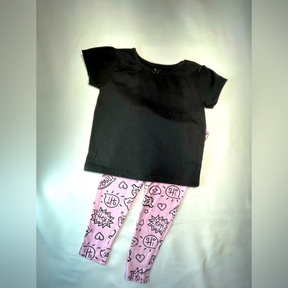 Baby Girl Pink and Black Outfit